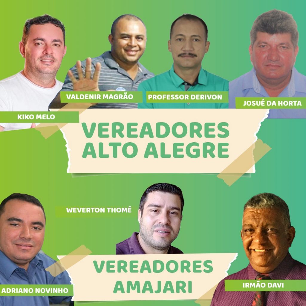 Arte com vereadores do MDB Roraima eleitos em Alto Alegre e Amajari