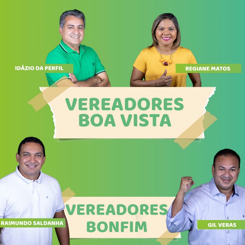 Arte dos vereadores do MDB eleitos em Boa Vista e Bonfim