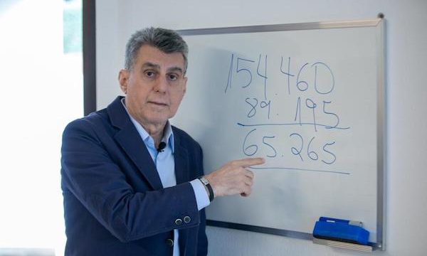 Jucá mostra no quadro branco quantas vacinas sumiram em Roraima
