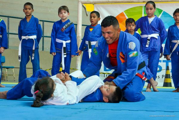 Espaço para prática de jiu-jitsu