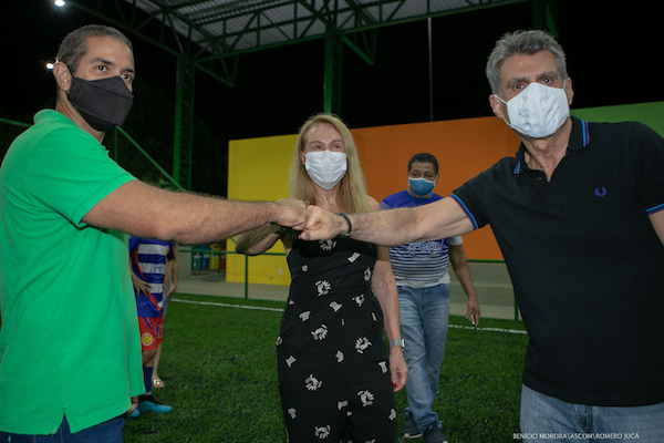 Romero Jucá, Teresa Surita e o prefeito de Boa Vista Arthur Henrique