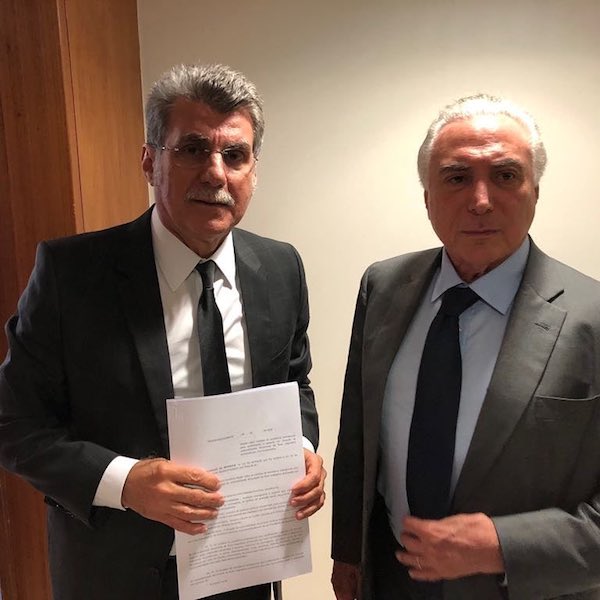 Michel Temer e Romero Jucá falam sobre a intervenção em 2018